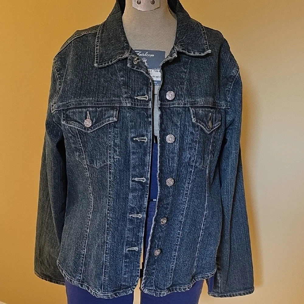 Upcyled Molly Made It Blue Jean Jacket with Iconic Rolling Stones Design - Picture 8 of 13